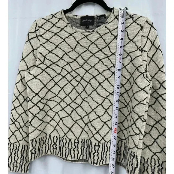 Rachel Comey Baby Alpaca Striped Black & White Boxy Long Sleeve Knit Sweater XS - Picture 5 of 6